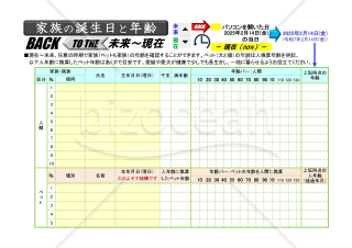 Excel ペット年齢換算システム（ペットと一緒に時空トラベル）