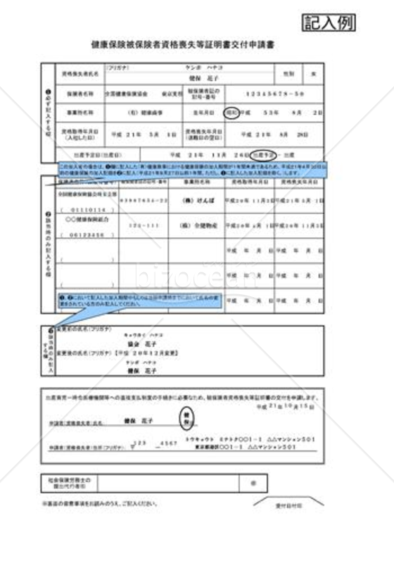 健康保険資格喪失照明書 トップ