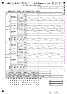 申告書第四表（損失申告用）付表（特定非常災害の被災者の方用）【令和6年分以降用】