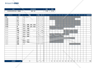 Wordで作るタイムシフト表（A4・1枚）