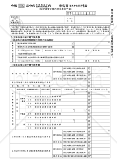 申告書第四表（損失申告用）付表（特定非常災害の被災者の方用）【令和6年分以降用】