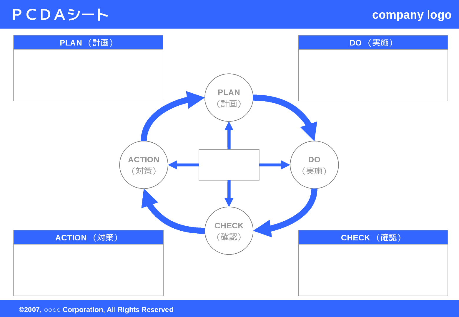 Pdcaシート Blue Bizocean ビズオーシャン