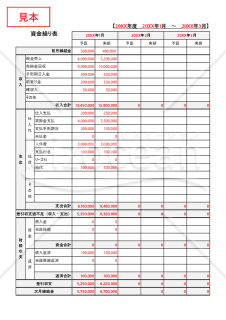 資金繰り表【3カ月】・Excel