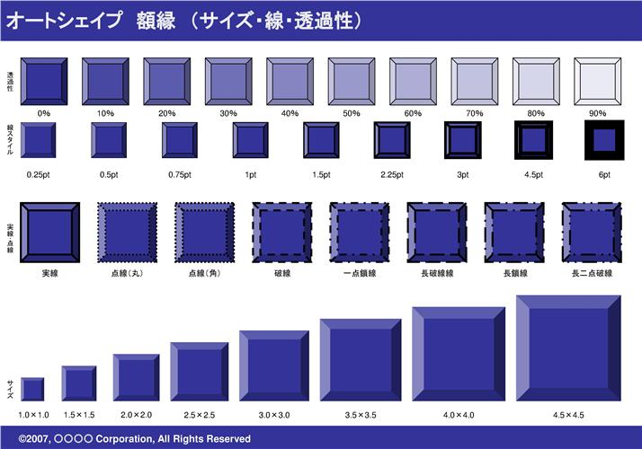 オートシェイプ 額縁 サイズ 線 透過性 ネイビー Bizocean ビズオーシャン