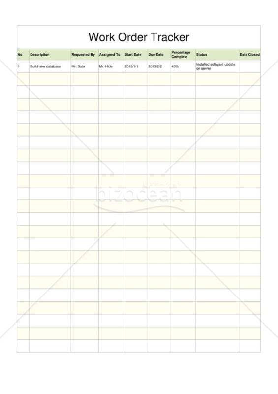 【英語】作業進捗管理表｜テンプレートのダウンロードはbizocean(ビズオーシャン)