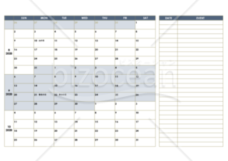 カレンダー02 年8月 9月 10月 横 1枚 Pdf Bizocean ビズオーシャン