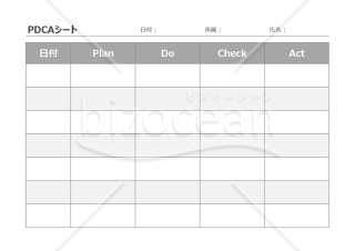 PDCAシート（リスト形式版）・Excel