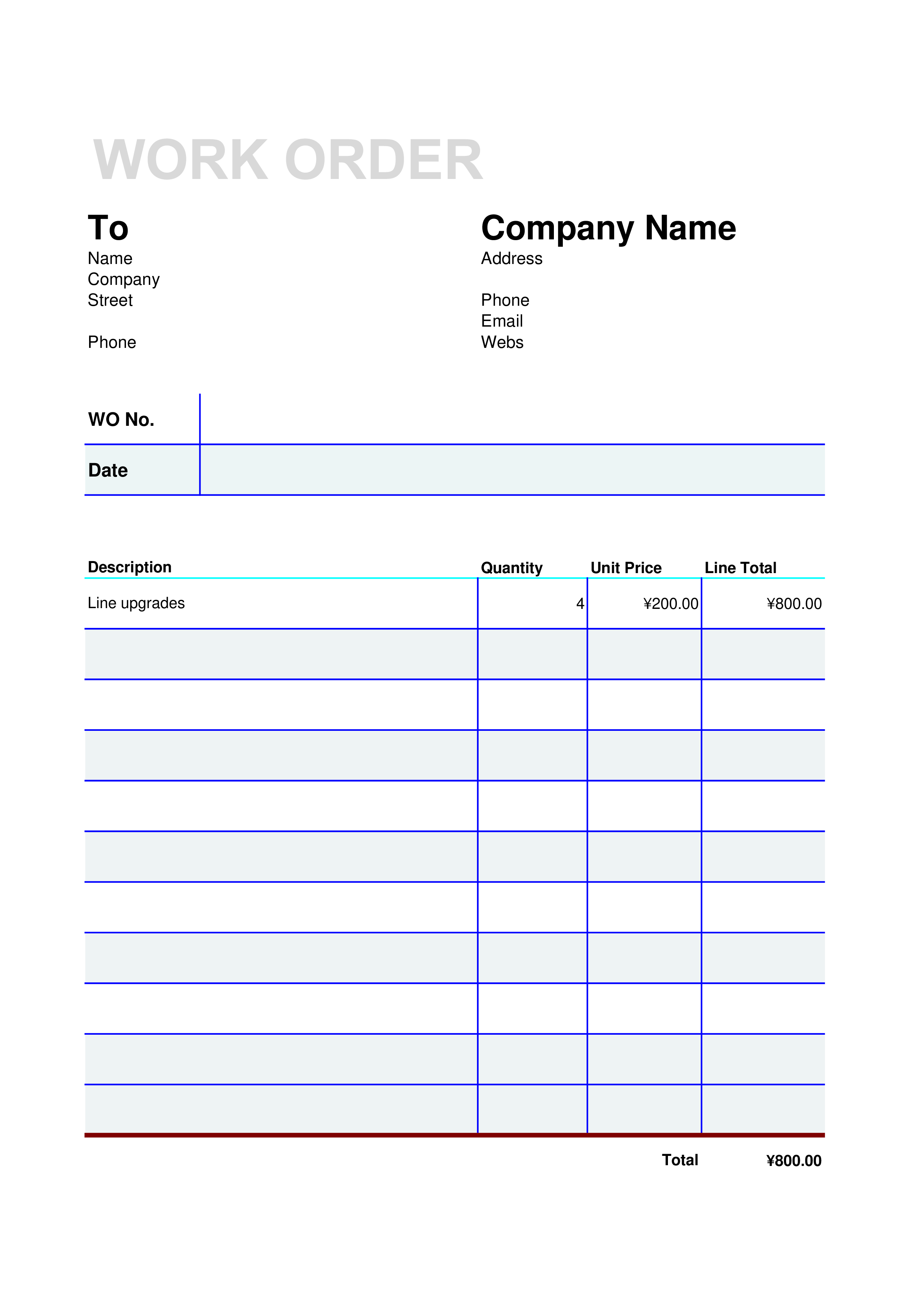 英語 作業注文書 Bizocean ビズオーシャン