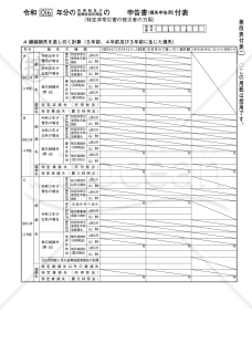 申告書第四表（損失申告用）付表（特定非常災害の被災者の方用）【令和6年分以降用】