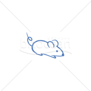 イラスト 青い線画のシンプルな鼠 ねずみ Bizocean ビズオーシャン